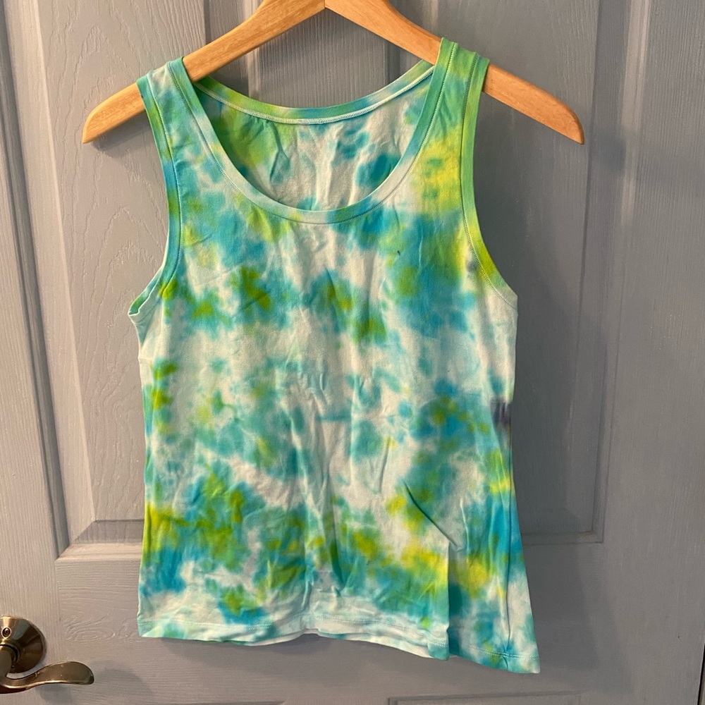 Cotton tie dyed tank top